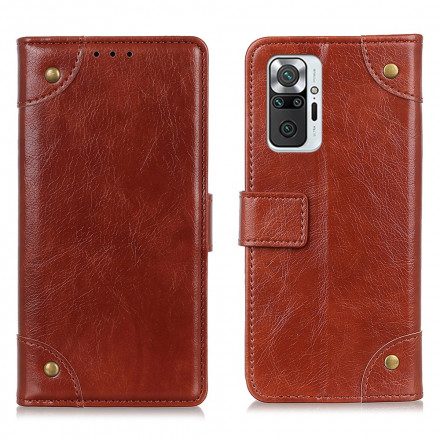 Fodral För Xiaomi Redmi Note 10 Pro Vintage Nitar Nappa Läderstil