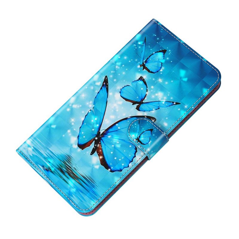 Fodral För Xiaomi Redmi Note 11 Pro 4G / 5G Flygande Blå Fjärilar