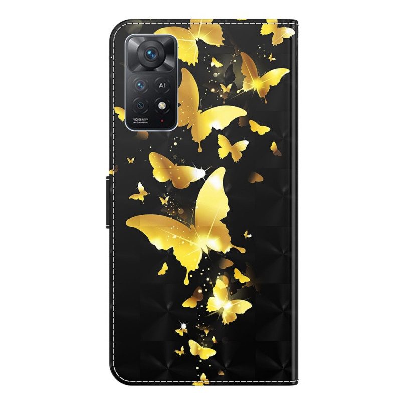 Fodral För Xiaomi Redmi Note 11 Pro 4G / 5G Gula Fjärilar