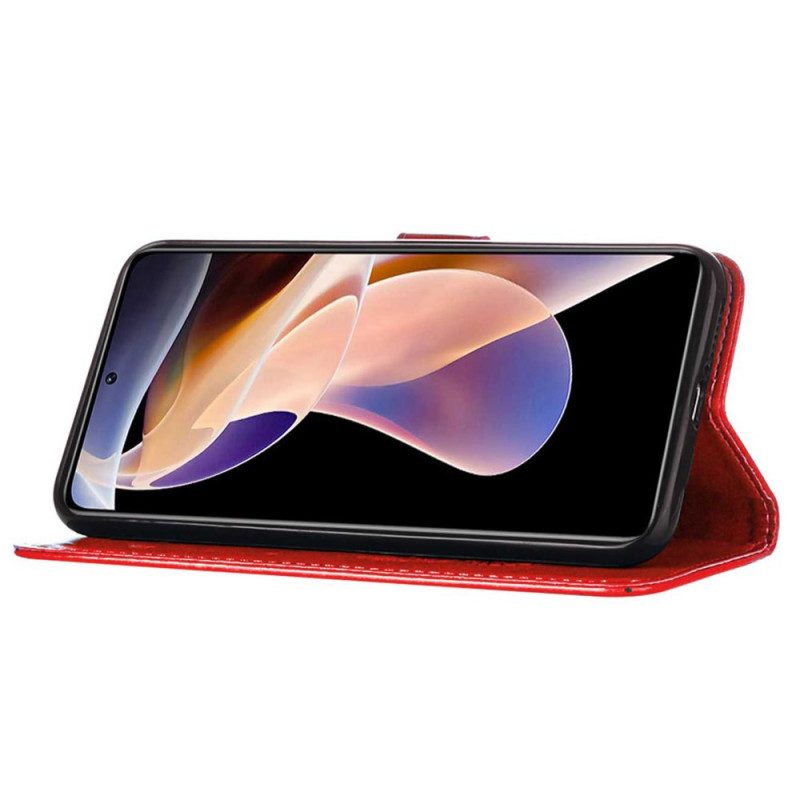 Fodral För Xiaomi Redmi Note 11 Pro Plus 5G Fjärilsdesign Med Rem
