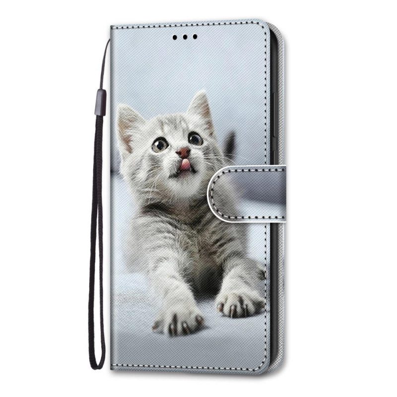 Fodral För Xiaomi Redmi Note 11 Pro Plus 5G Med Kedjar Grå Strappy Kattunge