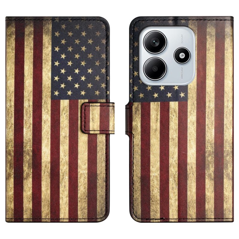 Fodral För Xiaomi Redmi Note 14 4g Amerikansk Vintageflagga