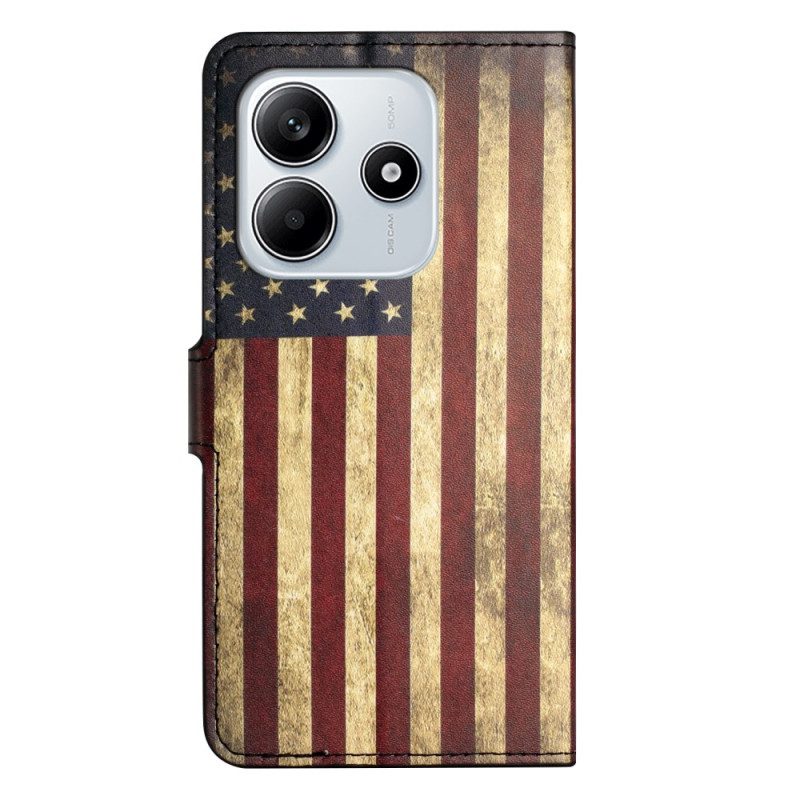 Fodral För Xiaomi Redmi Note 14 4g Amerikansk Vintageflagga