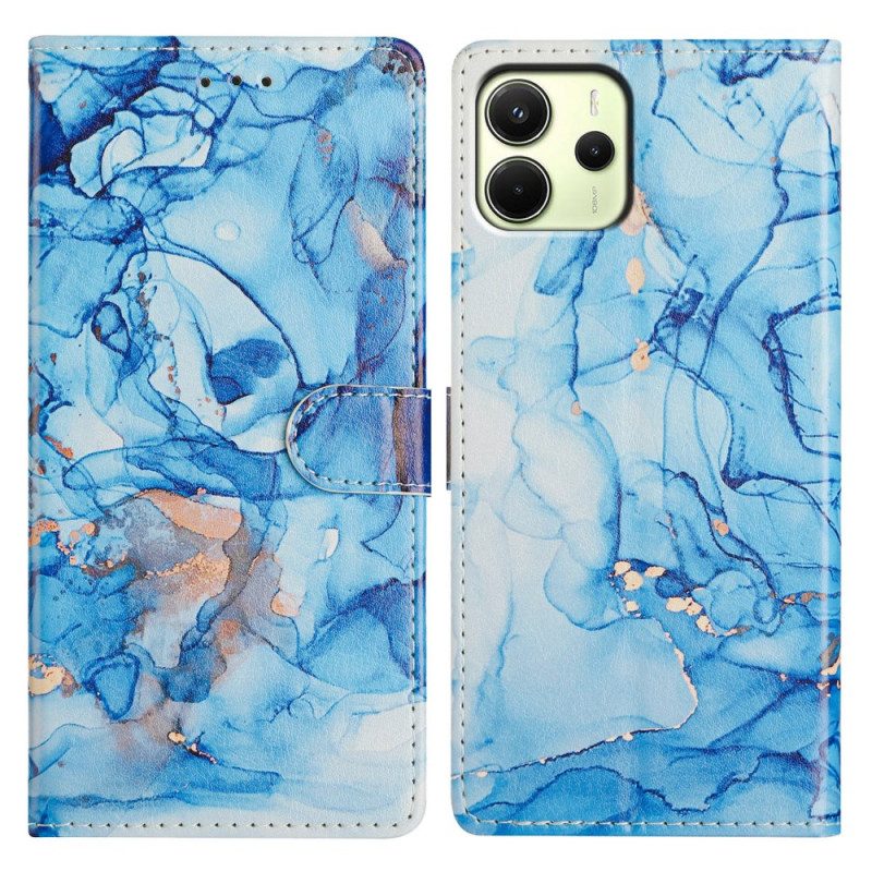 Fodral För Xiaomi Redmi Note 14 4g Blå Marmor