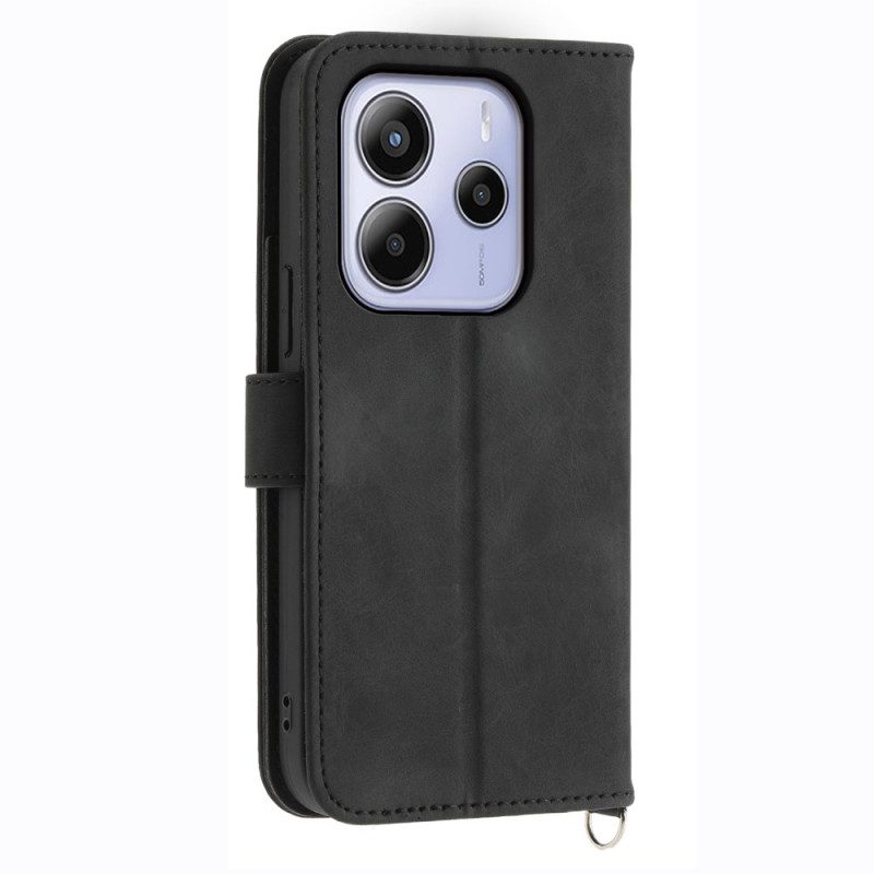 Fodral För Xiaomi Redmi Note 14 4g Blommönster Och Remmar