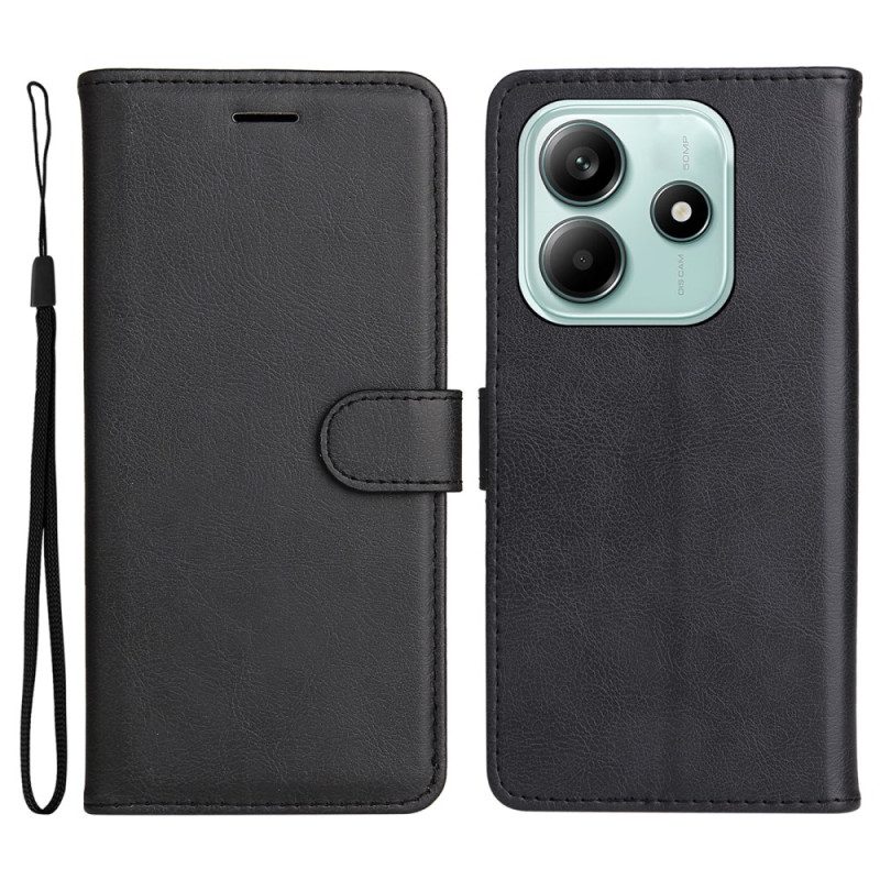 Fodral För Xiaomi Redmi Note 14 5g Konstläder Med Rem