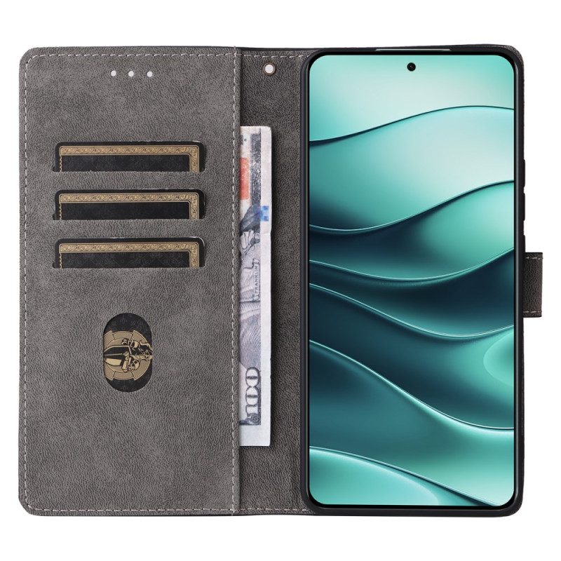 Fodral För Xiaomi Redmi Note 14 5g Rfid-skydd I Mockaeffekt