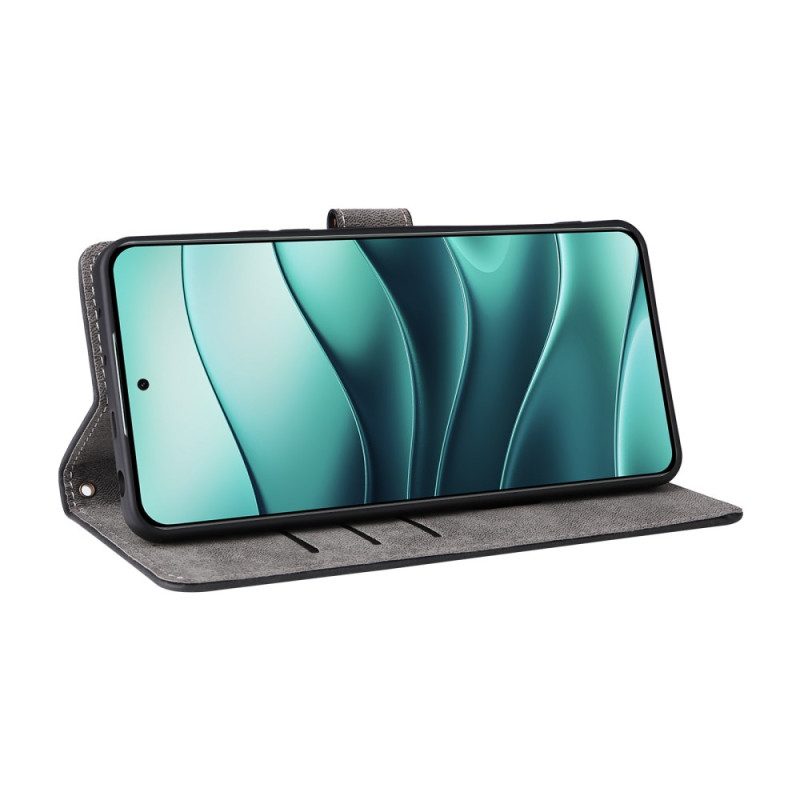 Fodral För Xiaomi Redmi Note 14 5g Rfid-skydd I Mockaeffekt