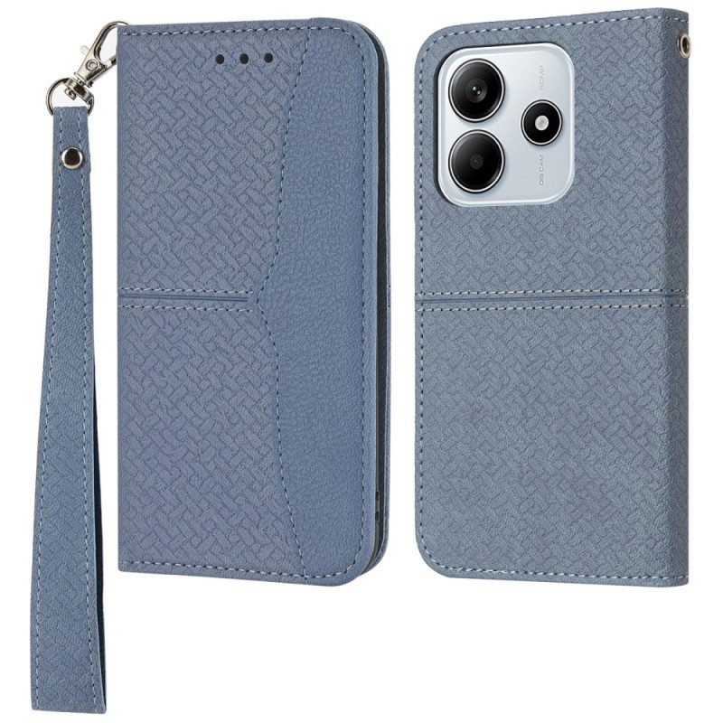 Fodral För Xiaomi Redmi Note 14 5g Vävd Textur Med Rem