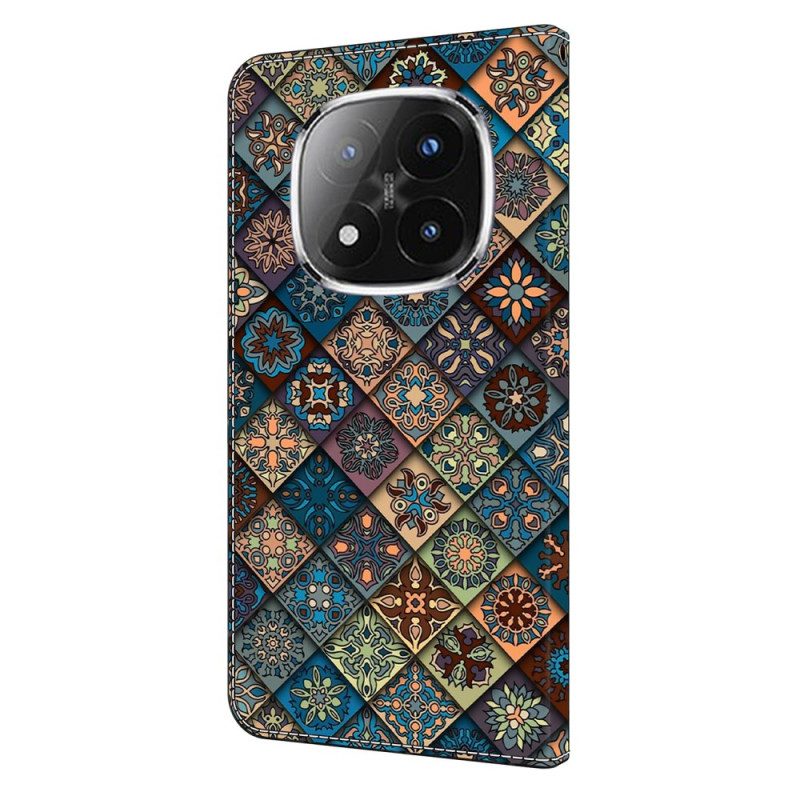 Fodral För Xiaomi Redmi Note 14 Pro 4g Blått Blommönster