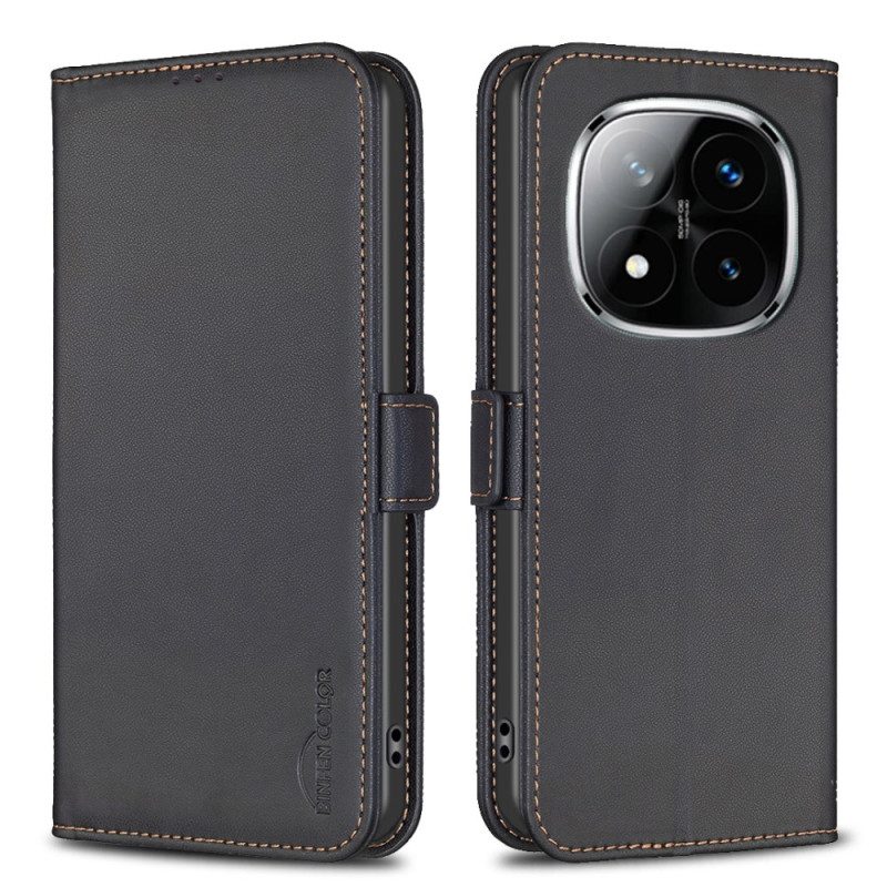 Fodral För Xiaomi Redmi Note 14 Pro 5g Binfen-färg Lädereffekt