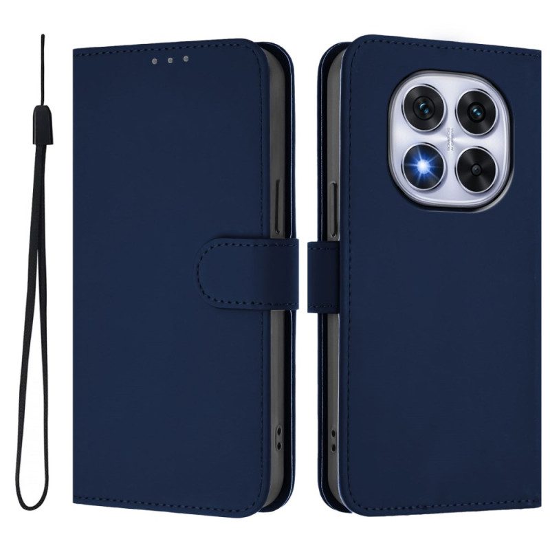 Fodral För Xiaomi Redmi Note 14 Pro 5g Enfärgad Läder-stil