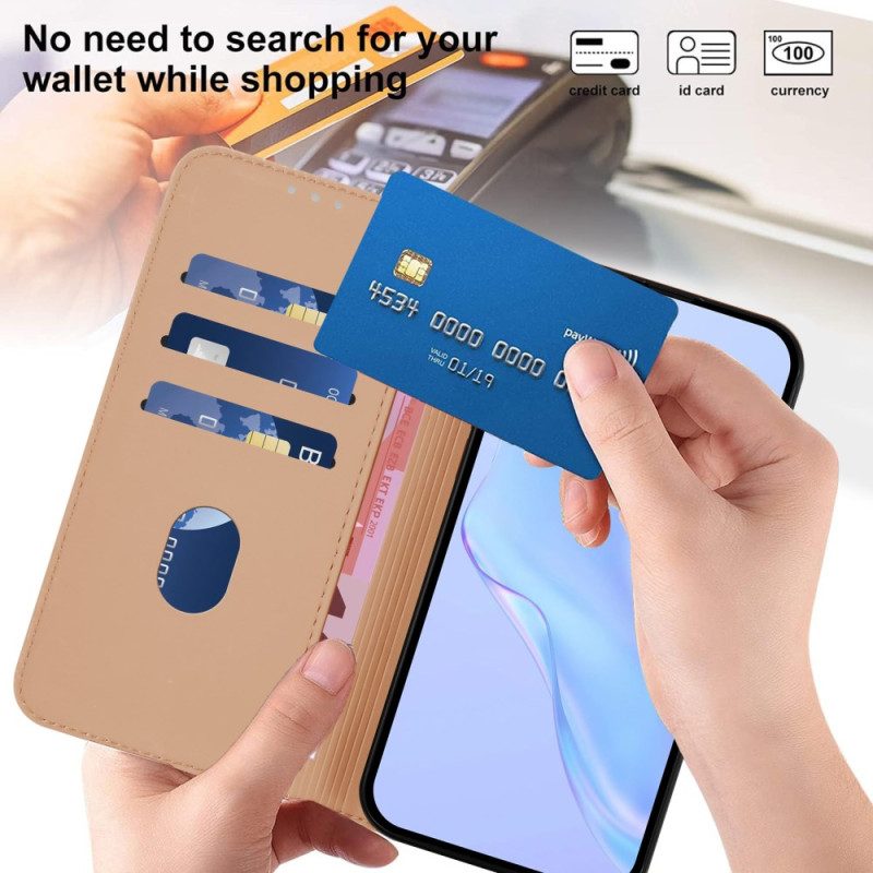 Fodral För Xiaomi Redmi Note 14 Pro 5g Enfärgad Läder-stil