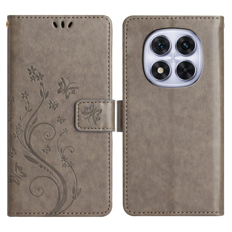 Fodral För Xiaomi Redmi Note 14 Pro 5g Fjärils- Och Blommönster