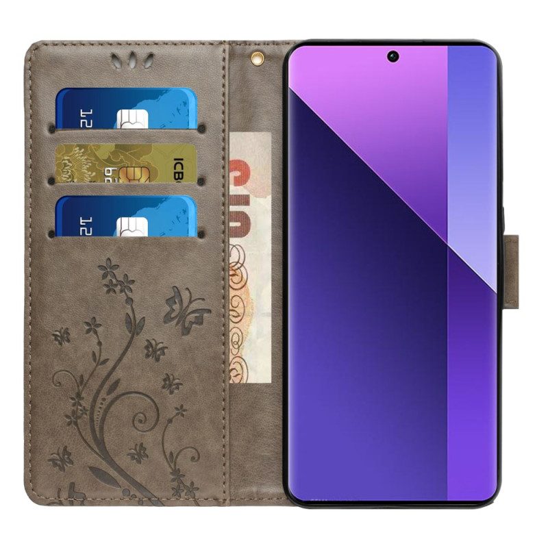 Fodral För Xiaomi Redmi Note 14 Pro 5g Fjärils- Och Blommönster