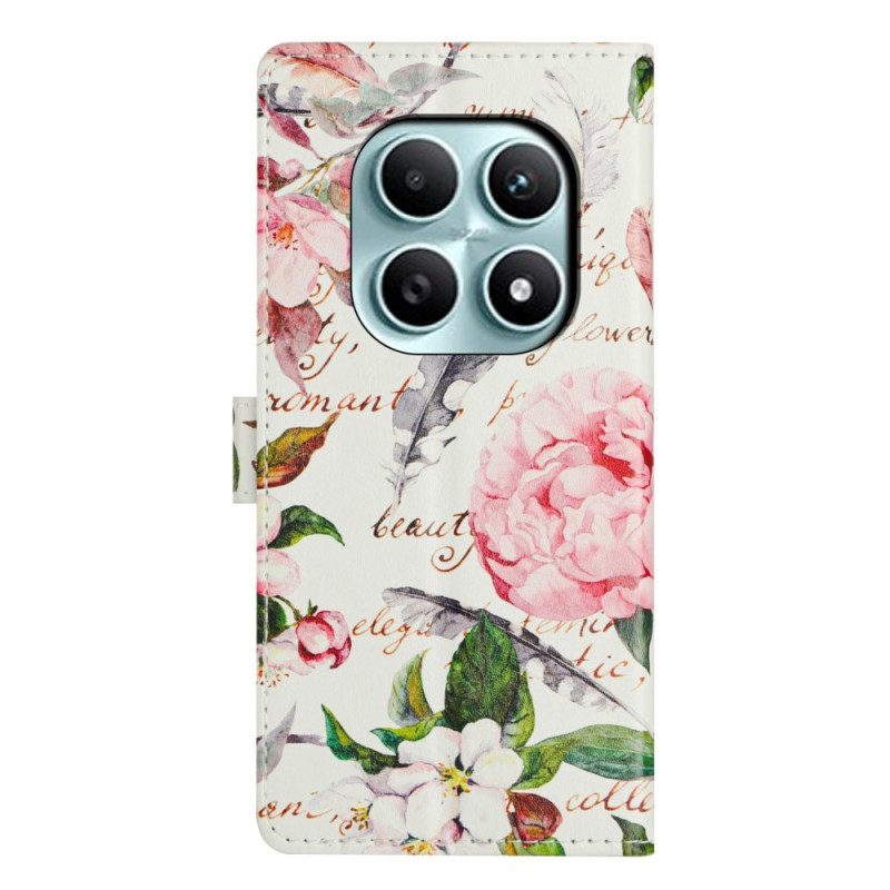 Fodral För Xiaomi Redmi Note 15 5g Gröna Blommor Och Löv