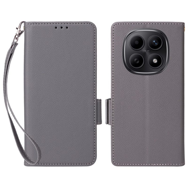 Fodral För Xiaomi Redmi Note 15 5g Litchitexturerad Med Rem