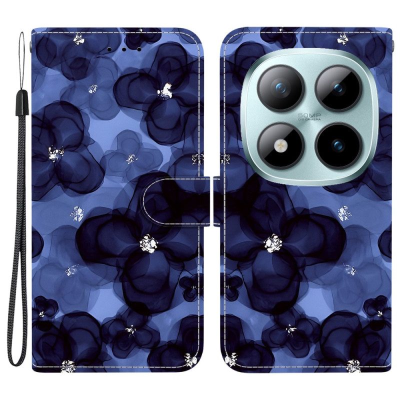 Fodral För Xiaomi Redmi Note 15 Pro 5g Blå Blommor