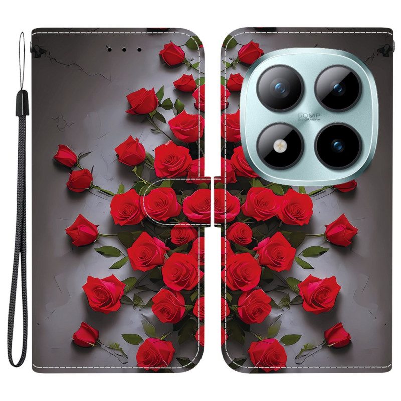 Fodral För Xiaomi Redmi Note 15 Pro 5g Röda Rosor
