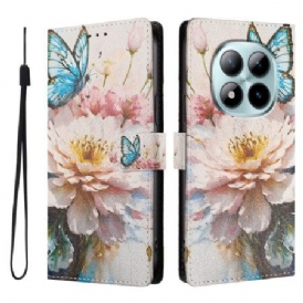 Fodral För Xiaomi Redmi Note 15 Pro Plus 5g Blå Blomma Och Fjäril