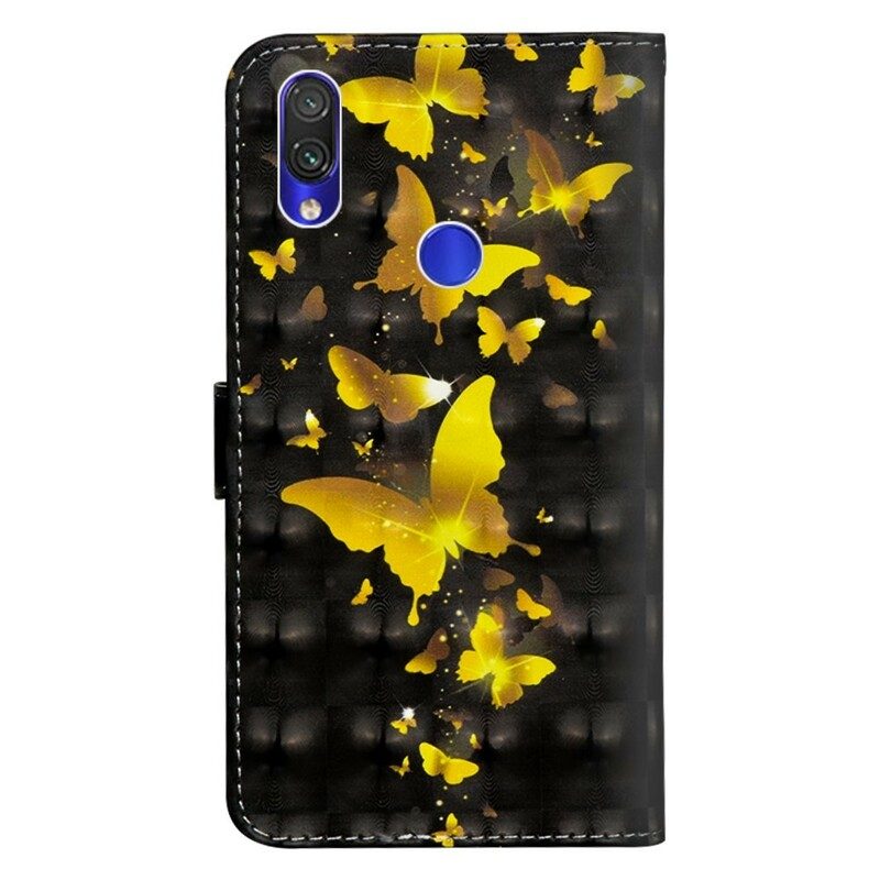 Fodral För Xiaomi Redmi Note 7 Gula Fjärilar