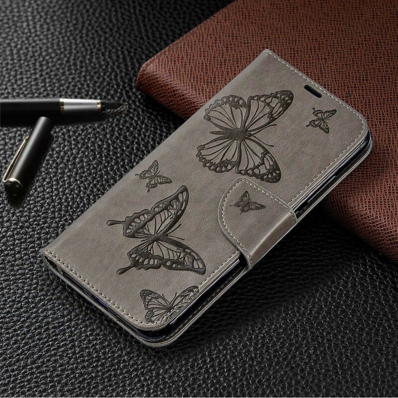Fodral För Xiaomi Redmi Note 7 Med Kedjar Fjärilar Tryckt Rem