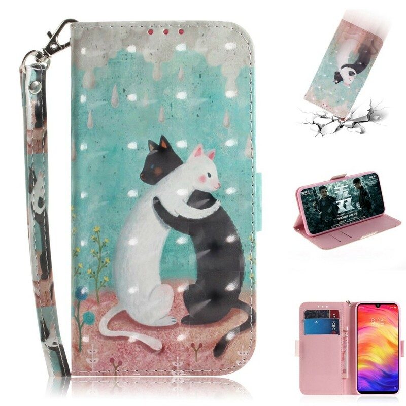 Fodral För Xiaomi Redmi Note 7 Med Kedjar Thong Cat Friends