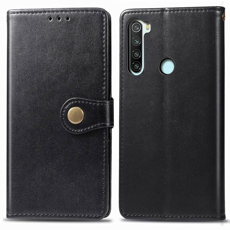 Fodral För Xiaomi Redmi Note 8 Faux Läder Och Vintagelås