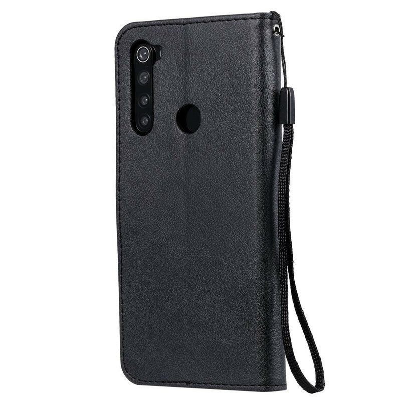 Fodral För Xiaomi Redmi Note 8 Med Kedjar Lädereffektrem