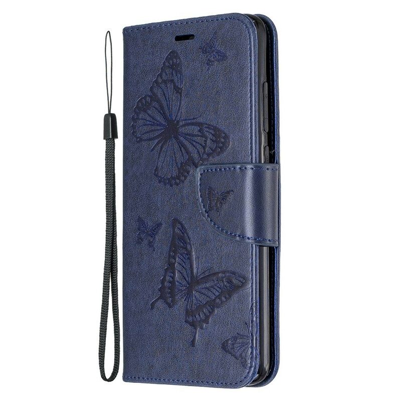 Fodral För Xiaomi Redmi Note 8 Pro Med Kedjar Fjärilar Tryckt Rem