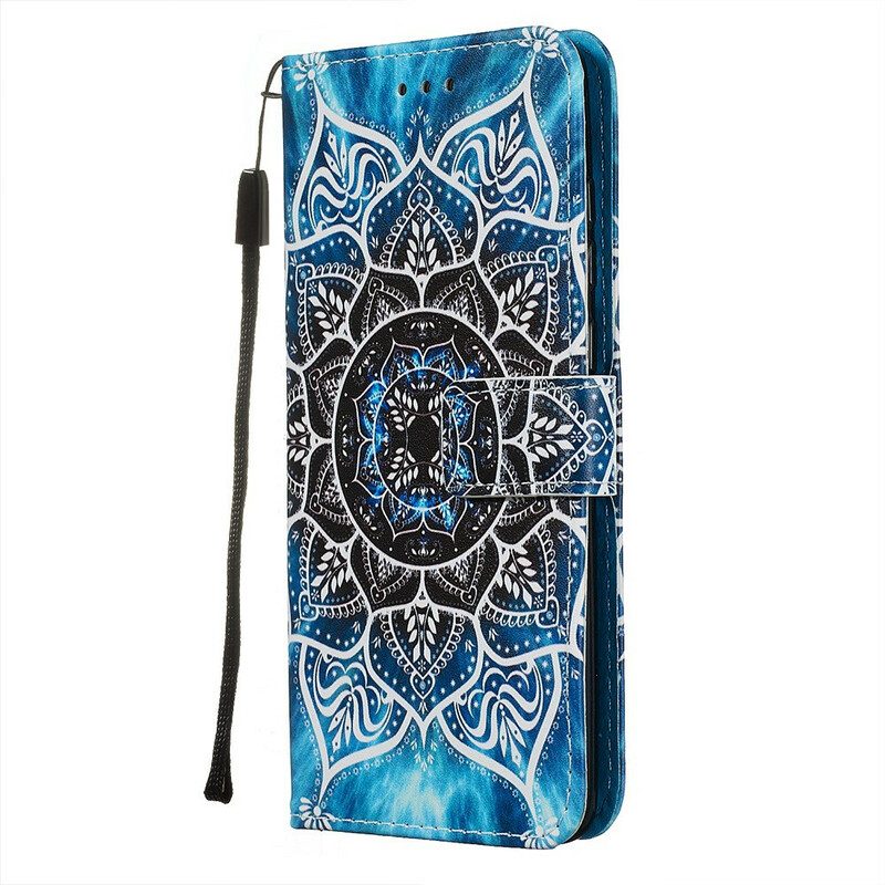 Fodral För Xiaomi Redmi Note 8 Pro Med Kedjar Svart Strappy Mandala