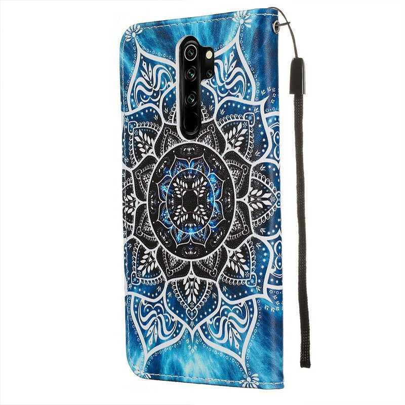 Fodral För Xiaomi Redmi Note 8 Pro Med Kedjar Svart Strappy Mandala