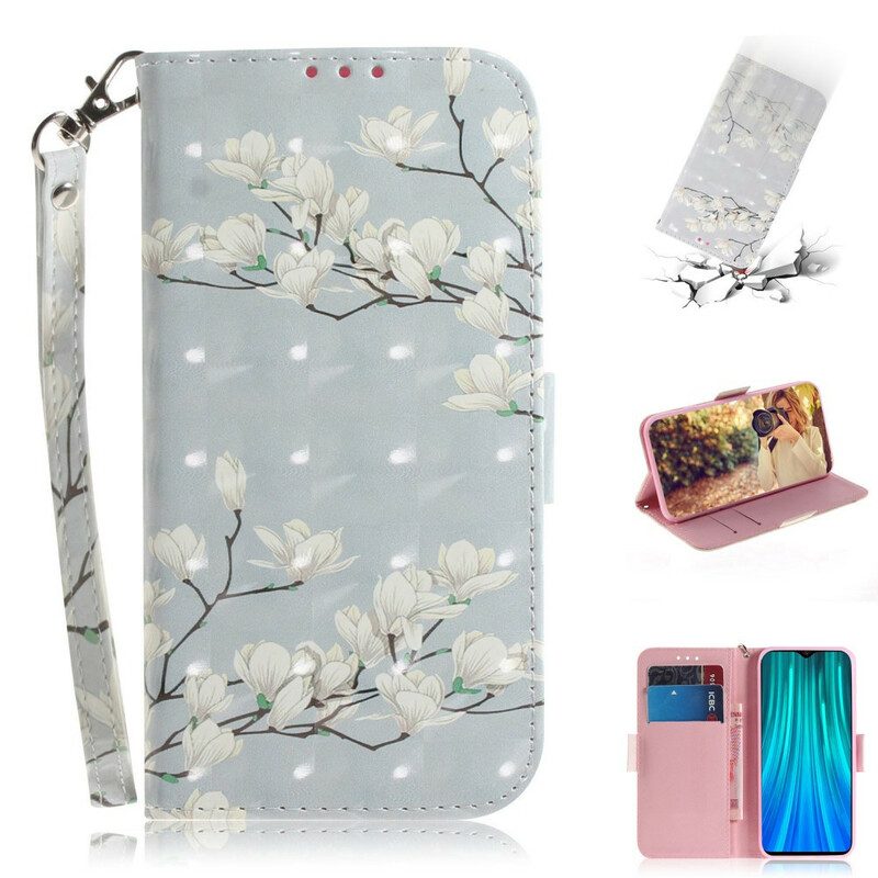 Fodral För Xiaomi Redmi Note 8 Pro Med Kedjar Thong Blomma Träd