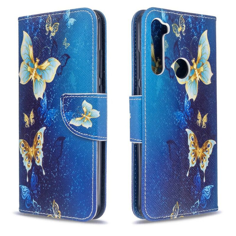 Fodral För Xiaomi Redmi Note 8T Gyllene Fjärilar