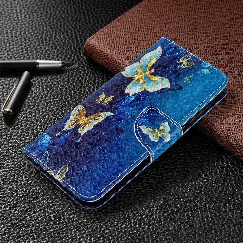 Fodral För Xiaomi Redmi Note 8T Gyllene Fjärilar