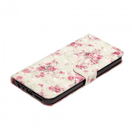 Fodral För Xiaomi Redmi Note 8T Med Kedjar Blommor Ljusa Fläckar Med Rem