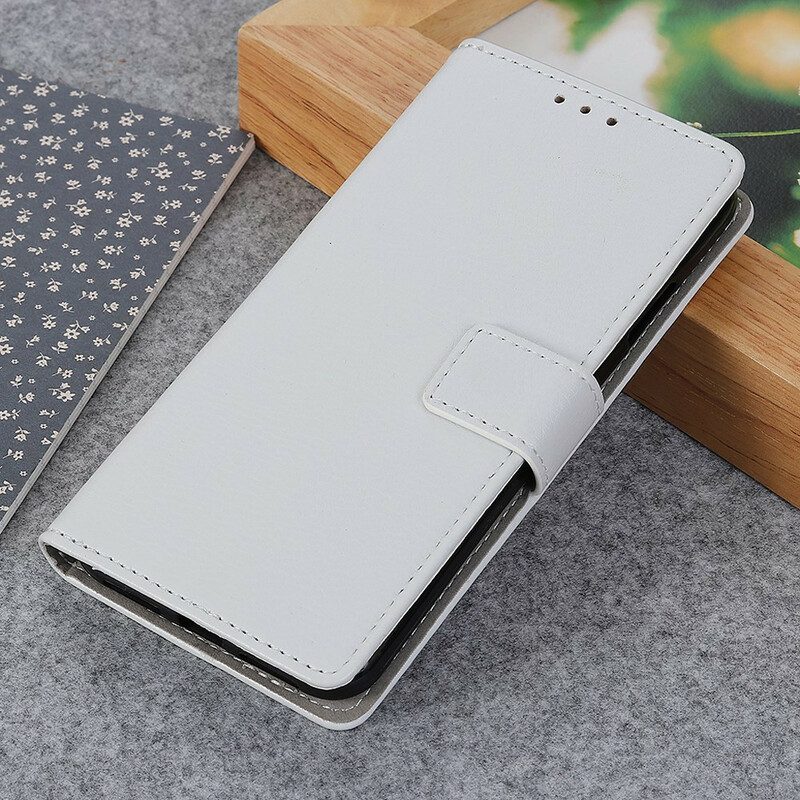 Fodral För Xiaomi Redmi Note 9 Litchi-lädereffektsömmar