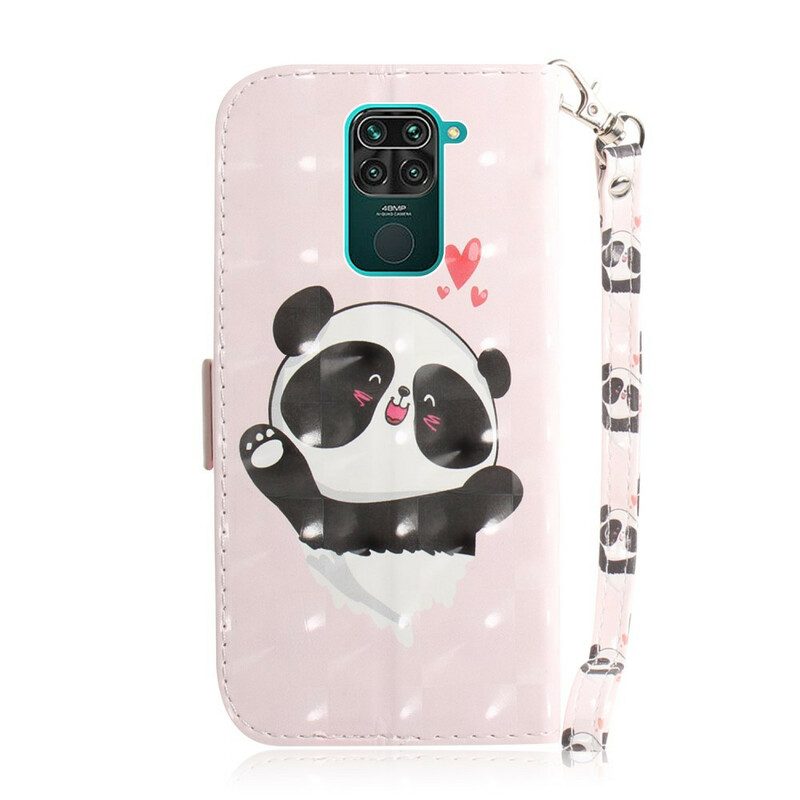 Fodral För Xiaomi Redmi Note 9 Med Kedjar Panda Love Strap