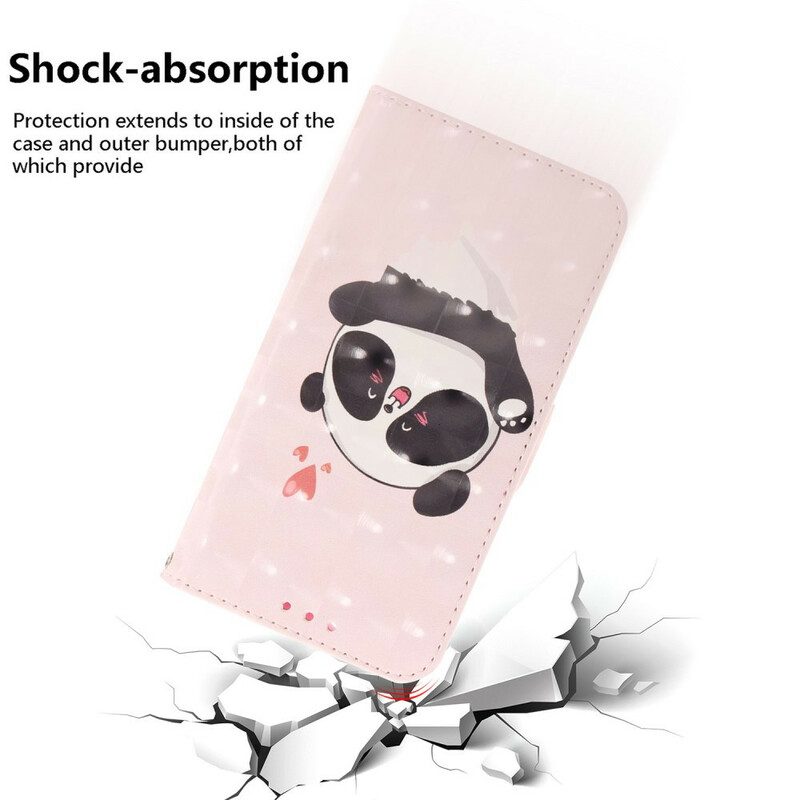 Fodral För Xiaomi Redmi Note 9 Med Kedjar Panda Love Strap