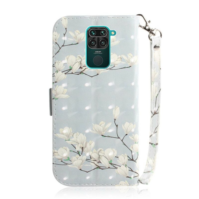 Fodral För Xiaomi Redmi Note 9 Med Kedjar Thong Blomträd