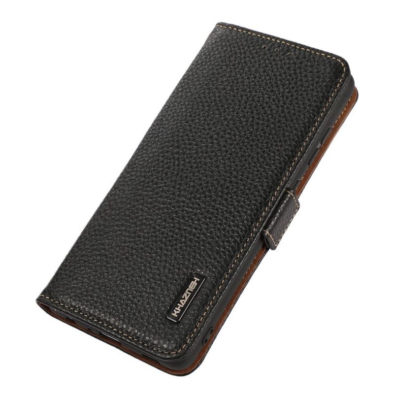 Fodral Poco C75 Litchiläder Rfid-blockerande Khazneh