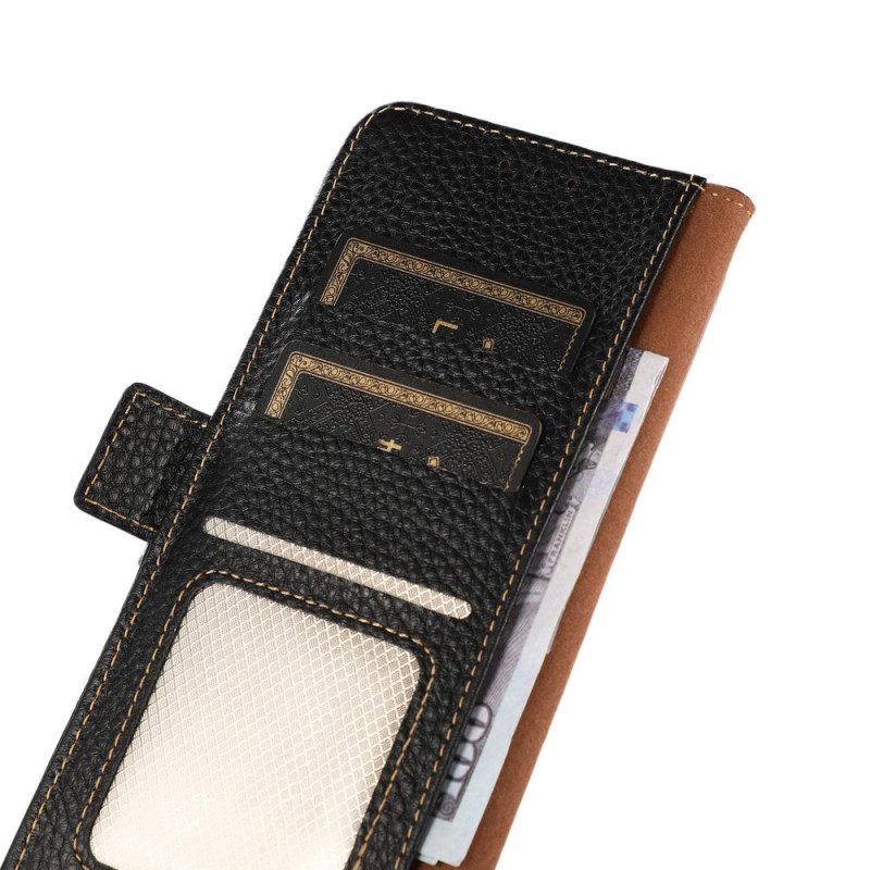 Fodral Poco C75 Litchiläder Rfid-blockerande Khazneh