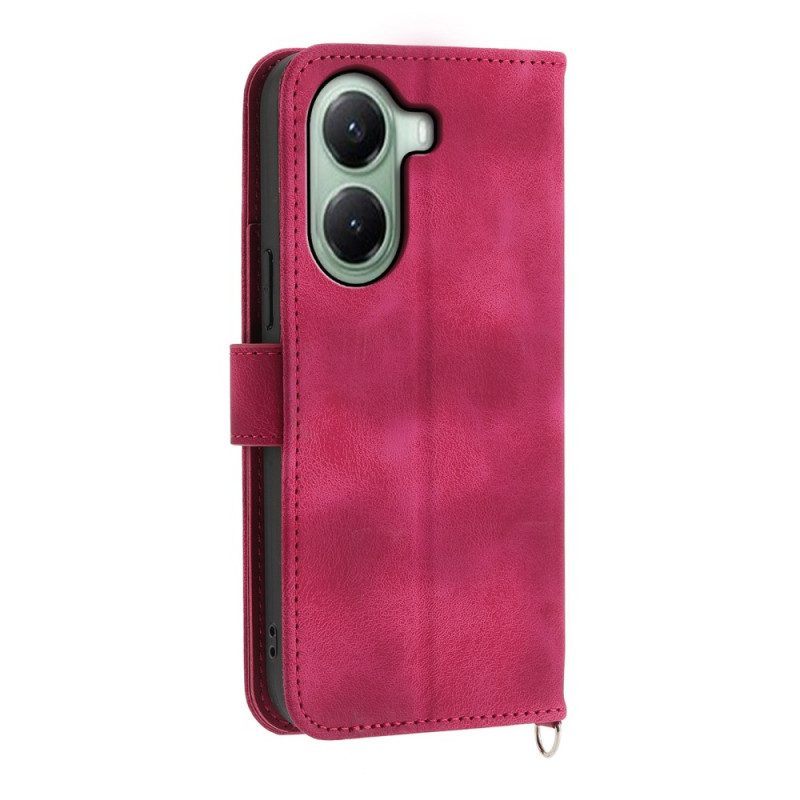 Fodral Poco X7 Pro 5g Blommönster Med Rem Och Axelrem