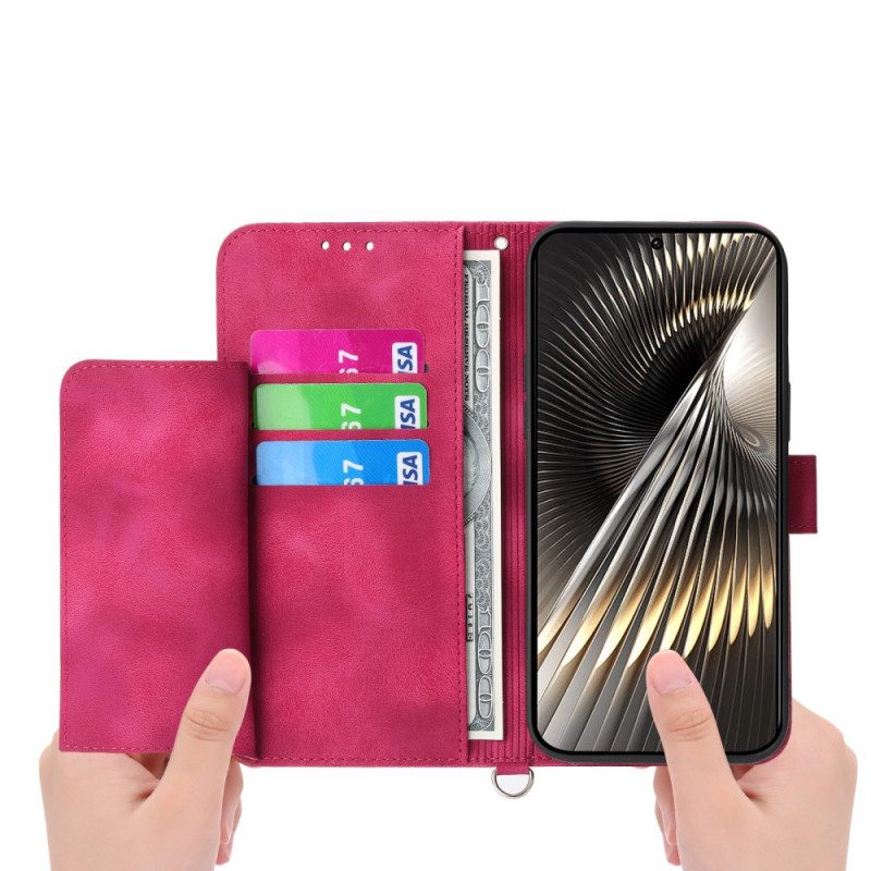 Fodral Poco X7 Pro 5g Blommönster Med Rem Och Axelrem