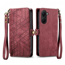 Fodral Poco X7 Pro 5g Plånbok Med Geometriska Linjer