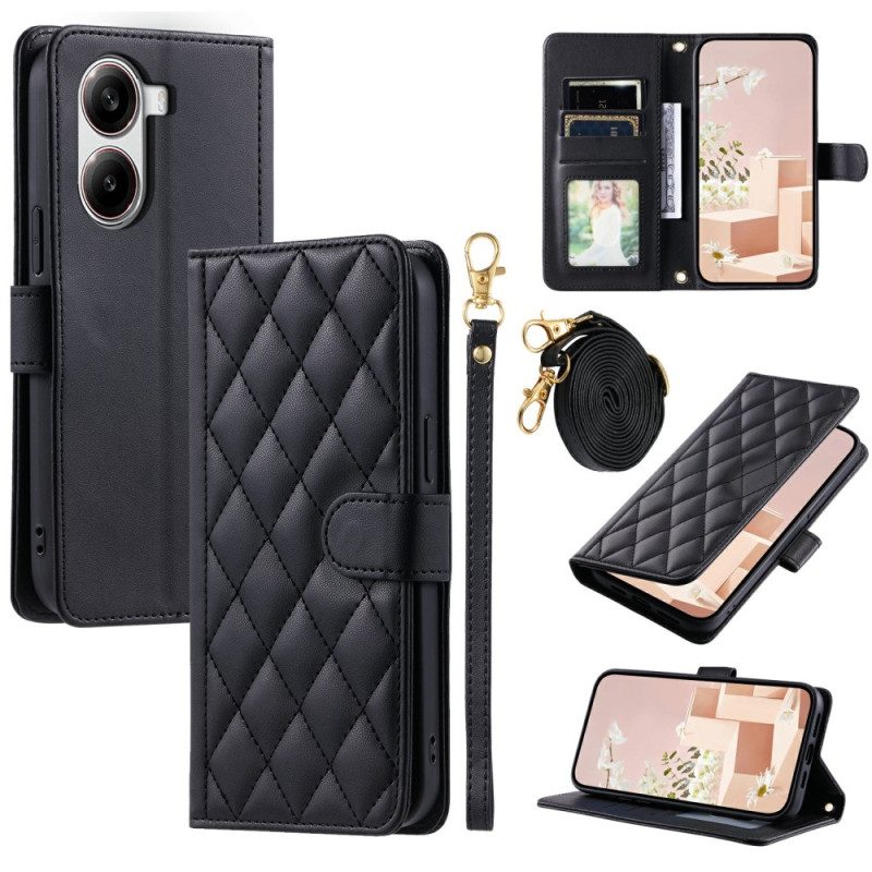 Fodral Poco X7 Pro 5g Quiltad Med Rem