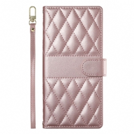 Fodral Poco X7 Pro 5g Quiltad Med Rem Och Axelrem