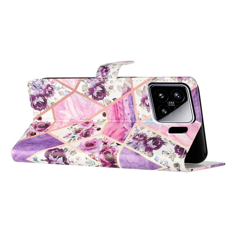 Fodral Xiaomi 15 Lila Blommönster