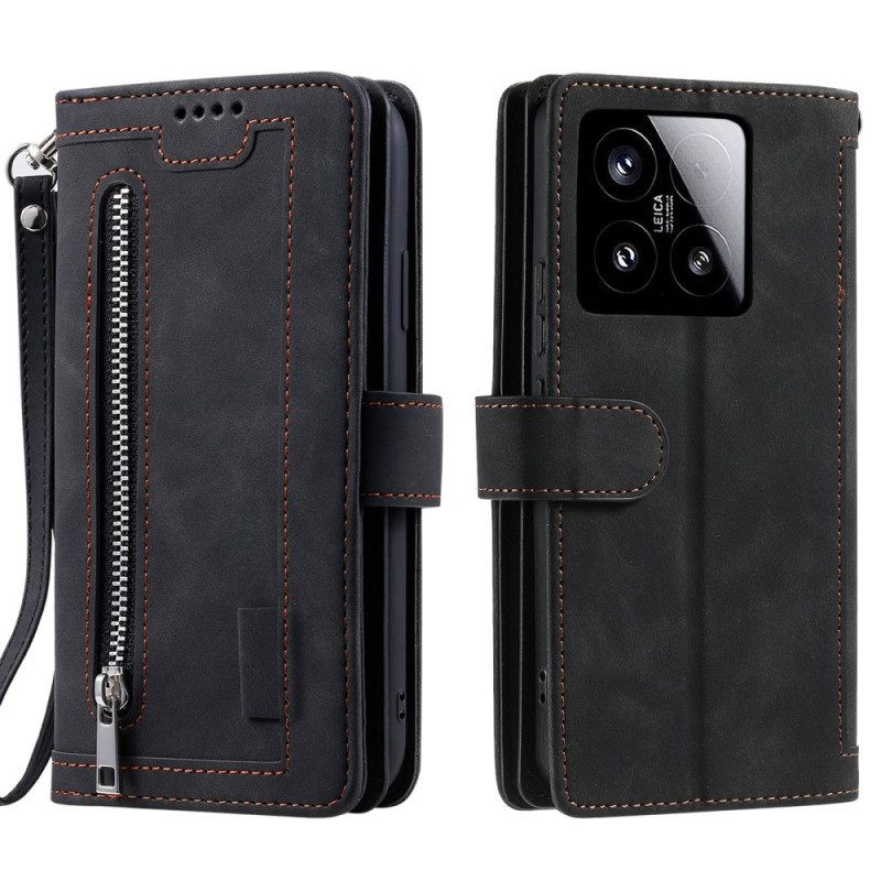 Fodral Xiaomi 15 Plånbok Med Dragkedja