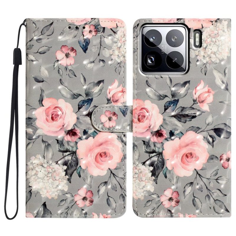 Fodral Xiaomi 15 Pro 3d-blommönster
